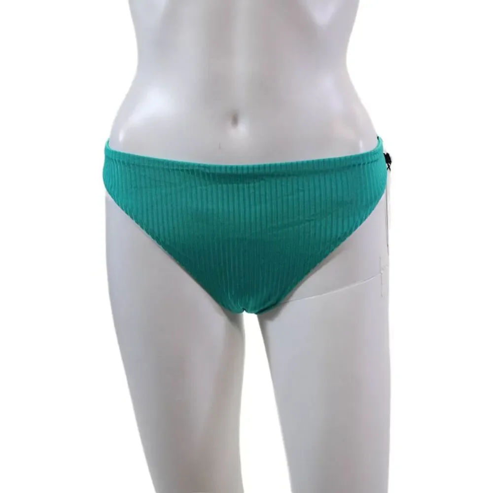 Vitamin A Women's Shiny Midori Cheeky Bikini Bottom Turquoise Size L